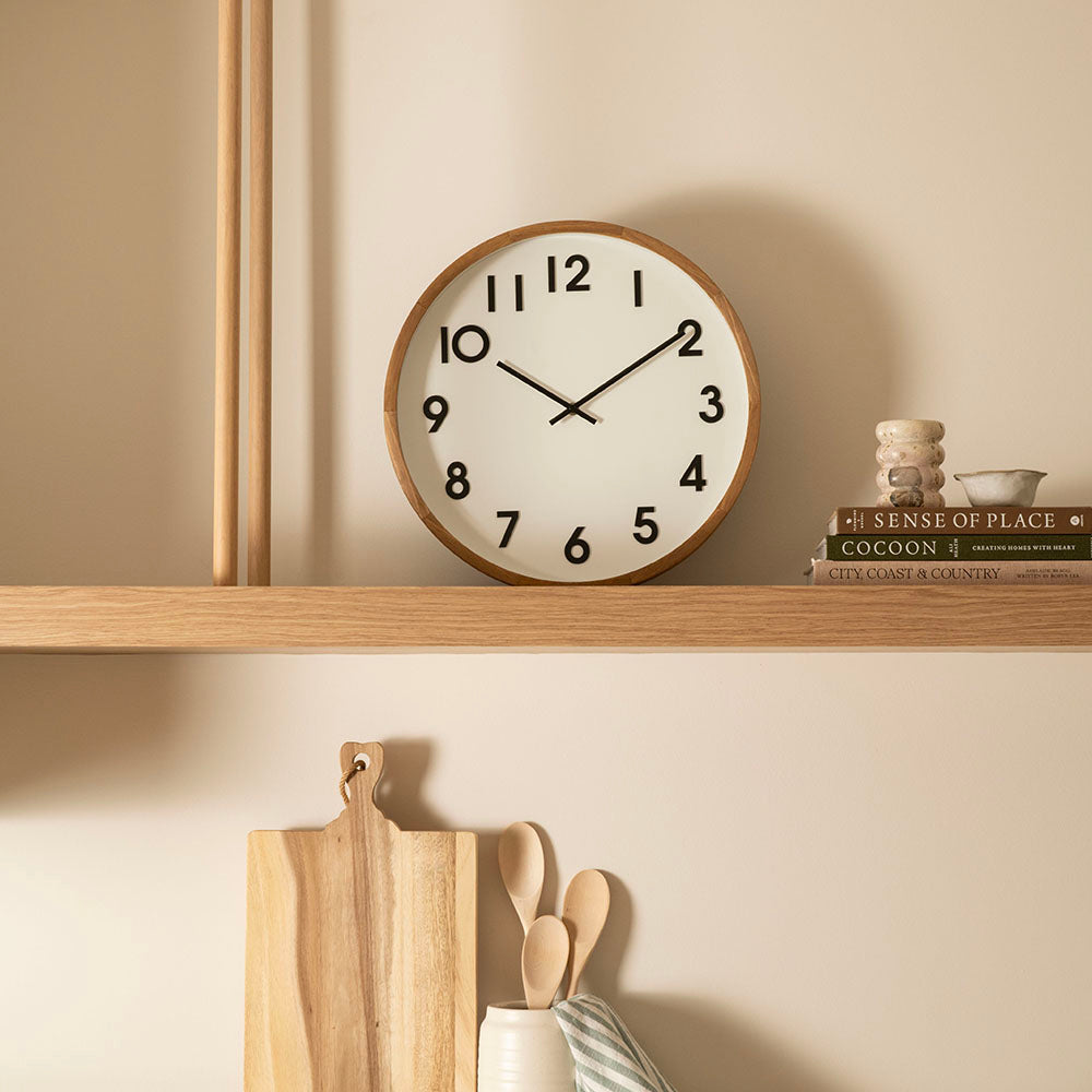Wall Clock Leonard Brown White & Black