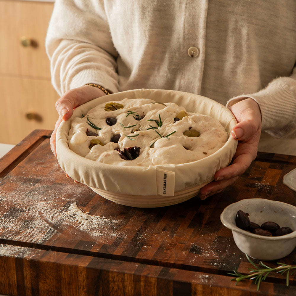 Bakemaster Round 25x8.5cm Sourdough Banneton Basket