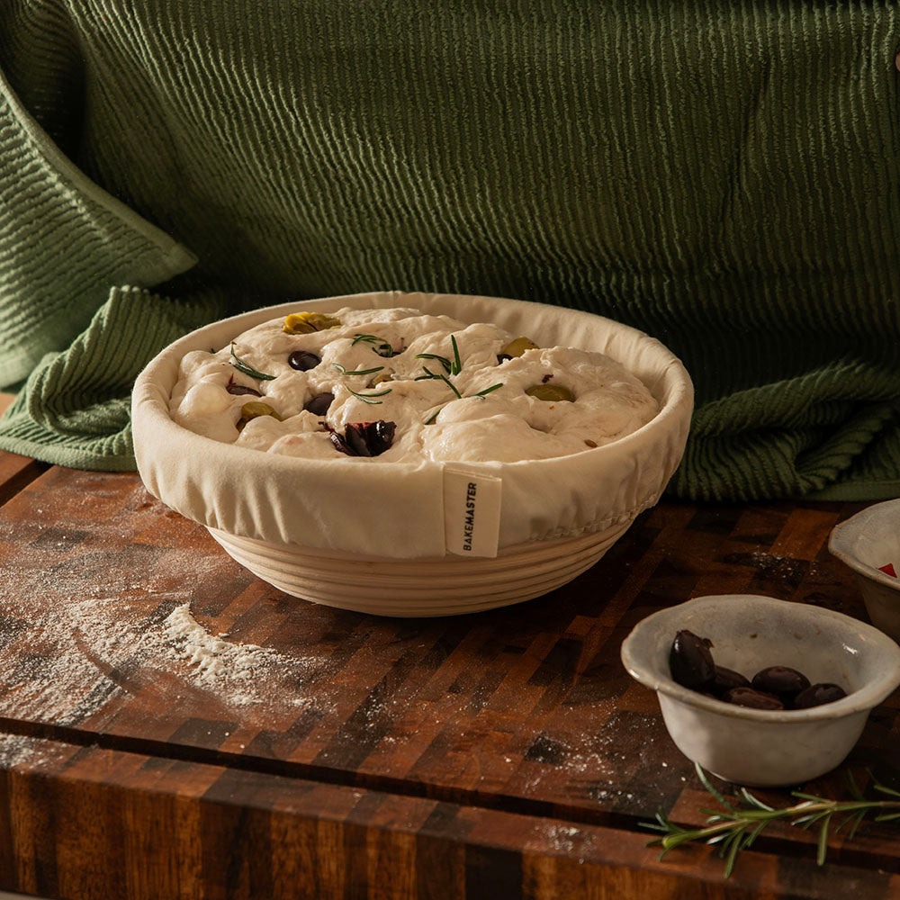 Bakemaster Round 25x8.5cm Sourdough Banneton Basket