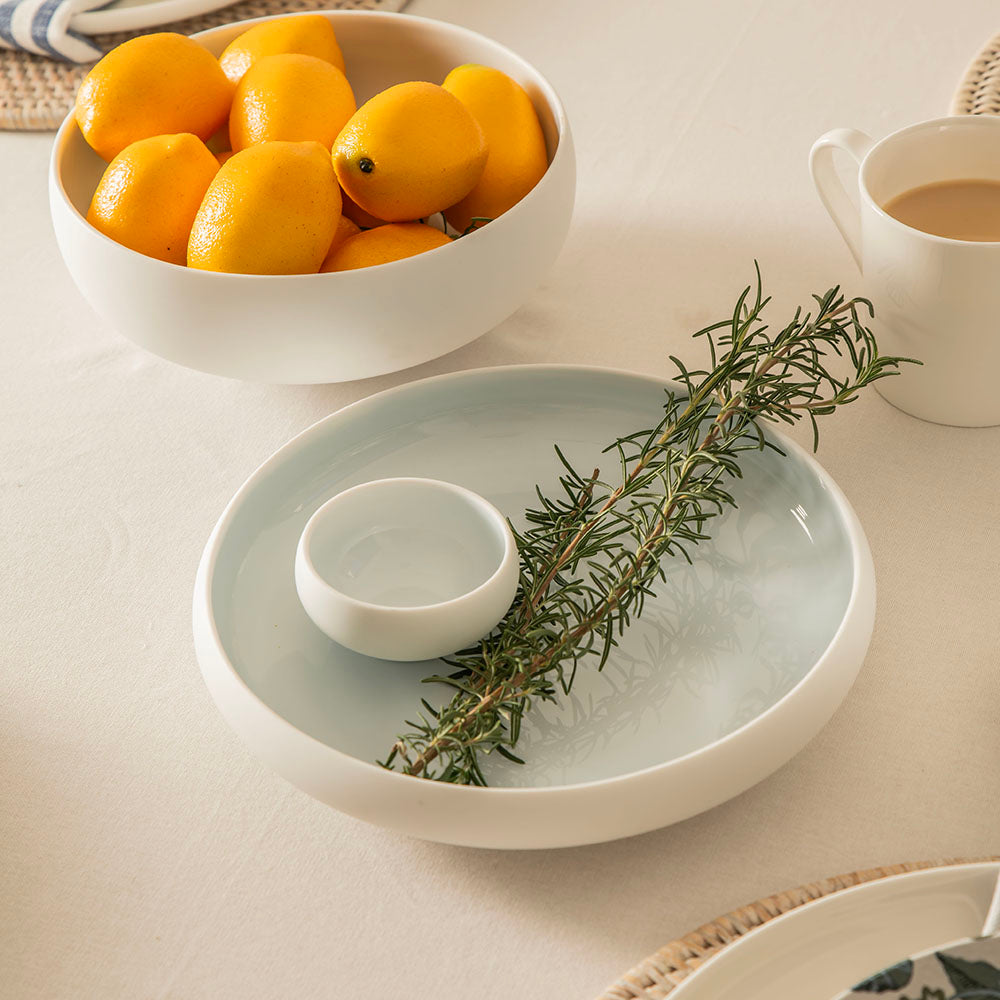 Matte Light Blue 23x5cm Stoneware Bowl