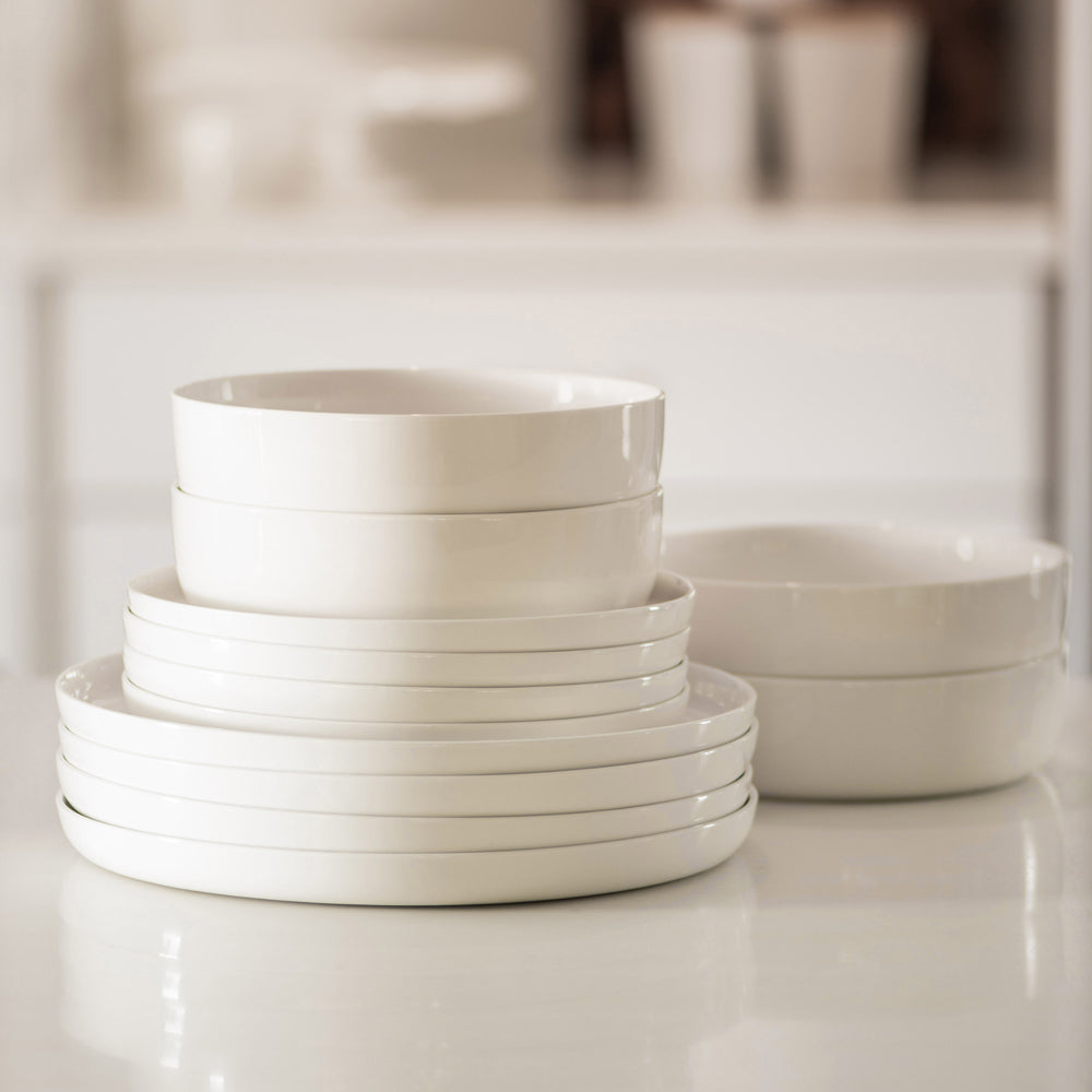 Form White 12 pc New Bone China Dinner Set