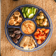 Blue & Multicolour Round 31.5cm Serving Set