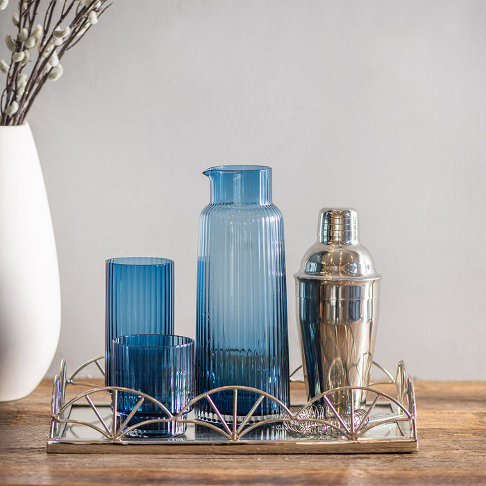 Optic Glass Pitcher Navy Blue 1L