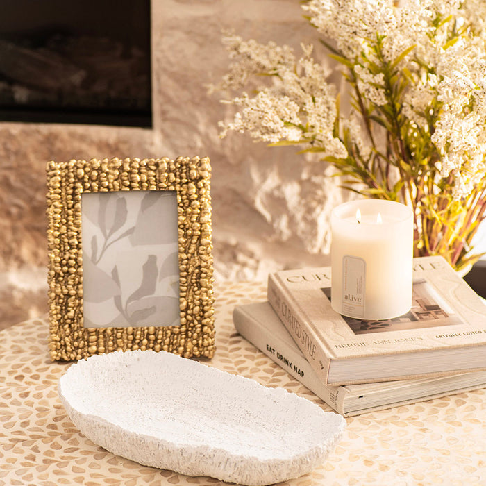 Resin Coral Decorative Platter 34x18cm