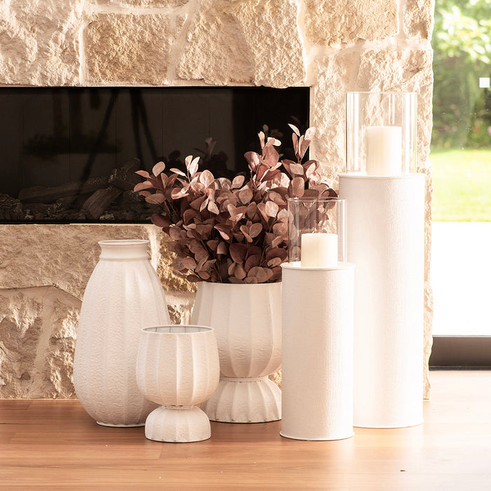 White Pedestal Hurricane 30x93cm