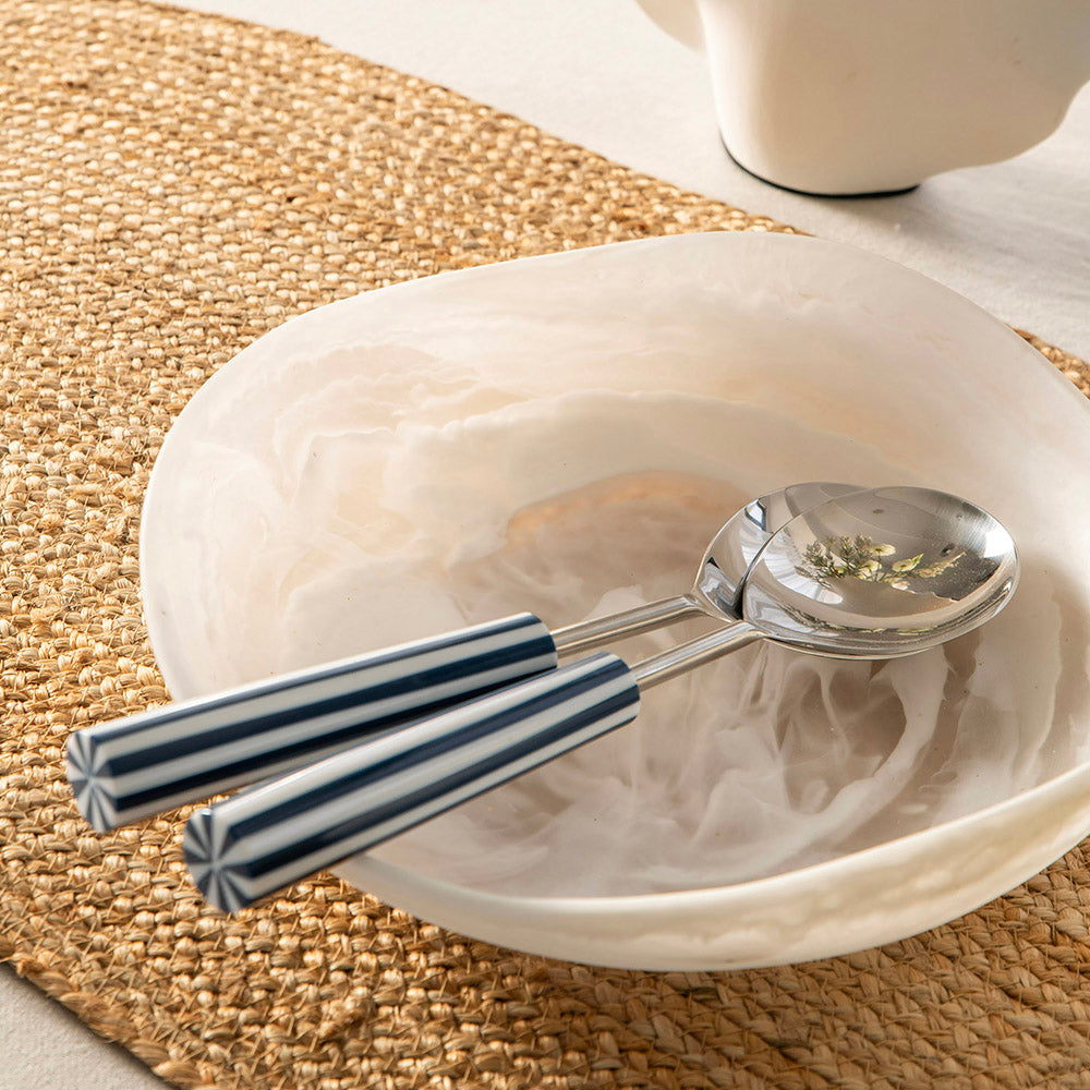 Resin White 28x8cm Organic Bowl