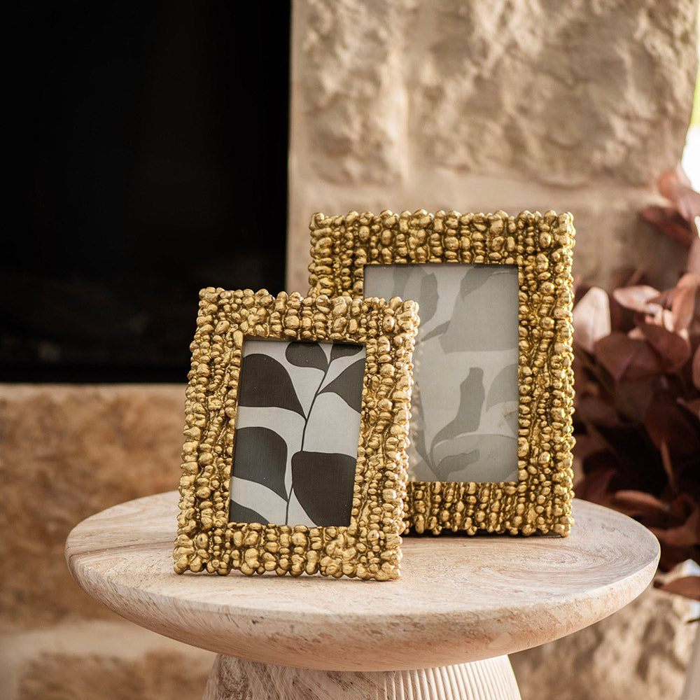 Resin Bubble Gold Photo Frame 21x16cm