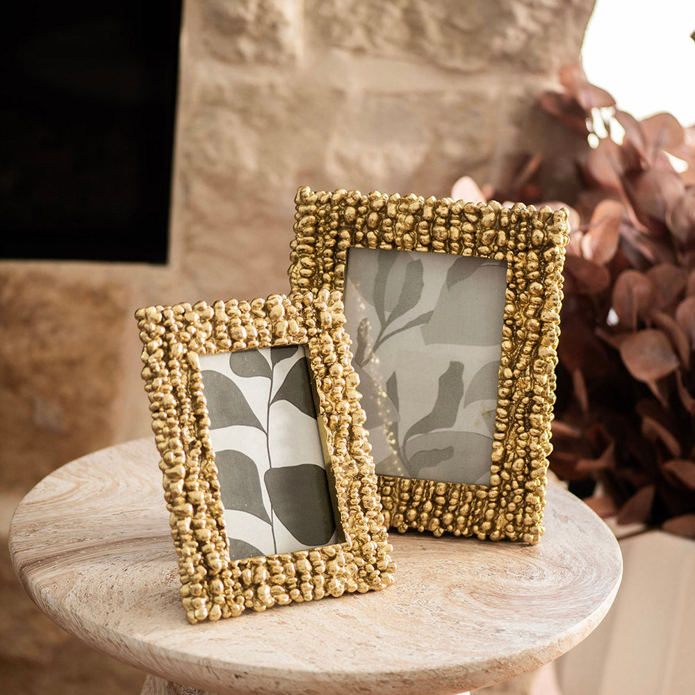 Resin Bubble Gold Photo Frame 21x16cm