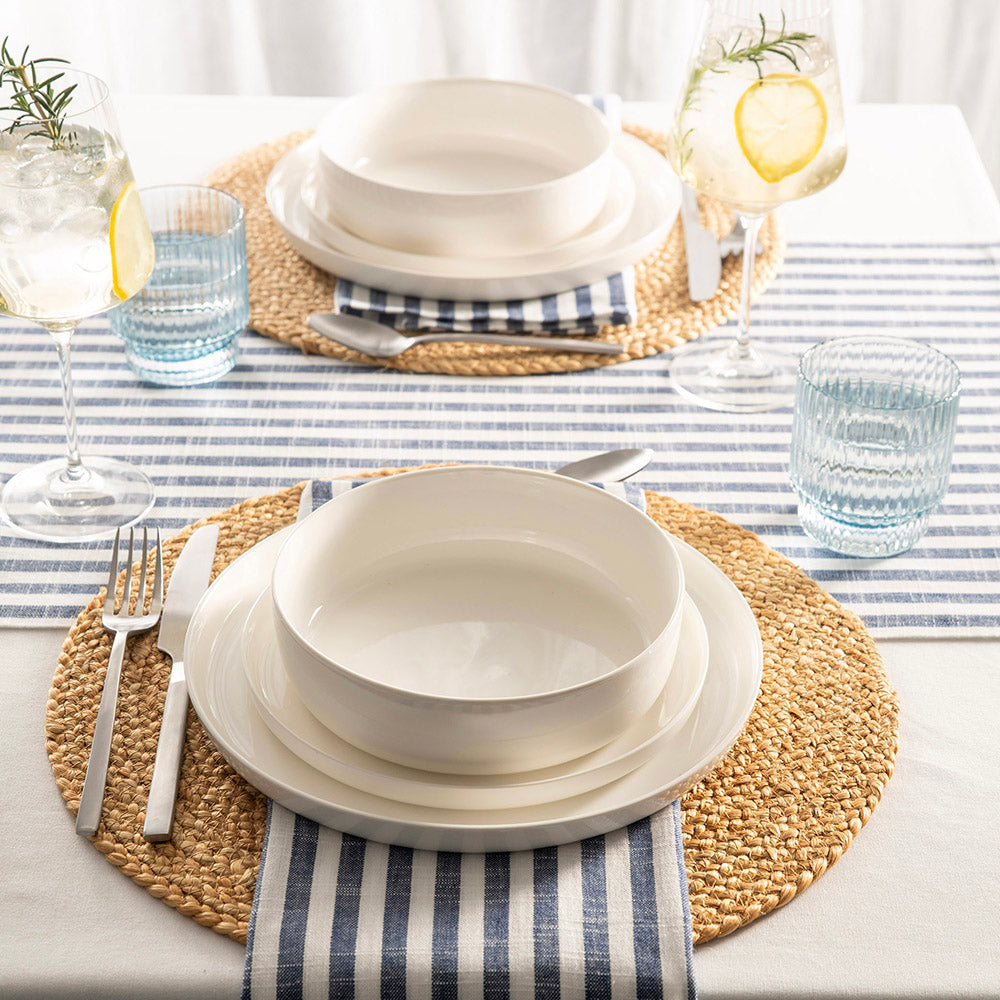 Form White 12pc New Bone China Dinner Set