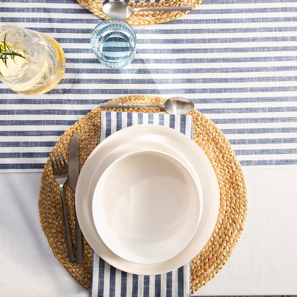 Slub Stripe Napkin Navy