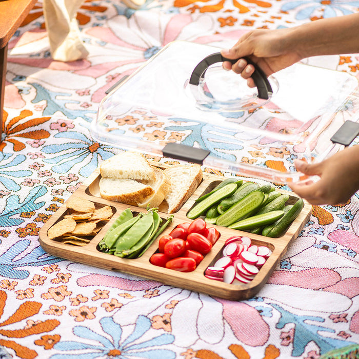 Acacia Wood Grazing Platter With Lid