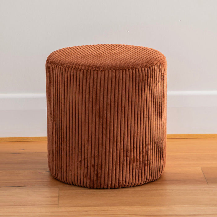 OTTOMAN Rocket Ribbed Rust 39.5x39.5x41cm