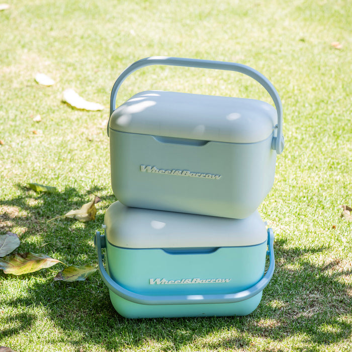 COOLER BOX with Handle & Strap  Ocean/White