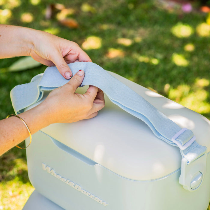 COOLER BOX with Handle & Strap  Ocean/White