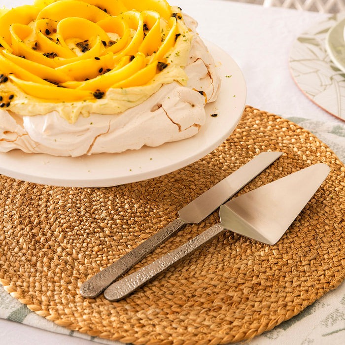 Cake Server Beaten Stainless Steel Silver