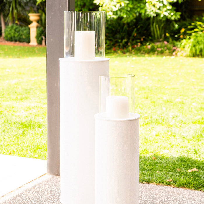 White Pedestal Hurricane 30x93cm