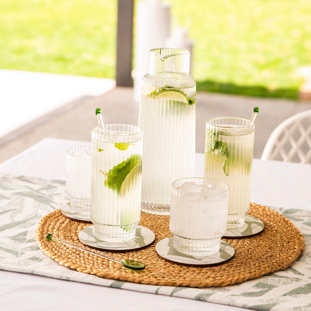 Glass Bar Spoon Green & Clear