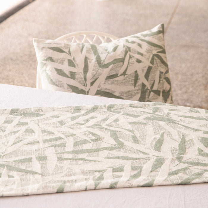 Cotton/Linen Runner Green Bamboo Design