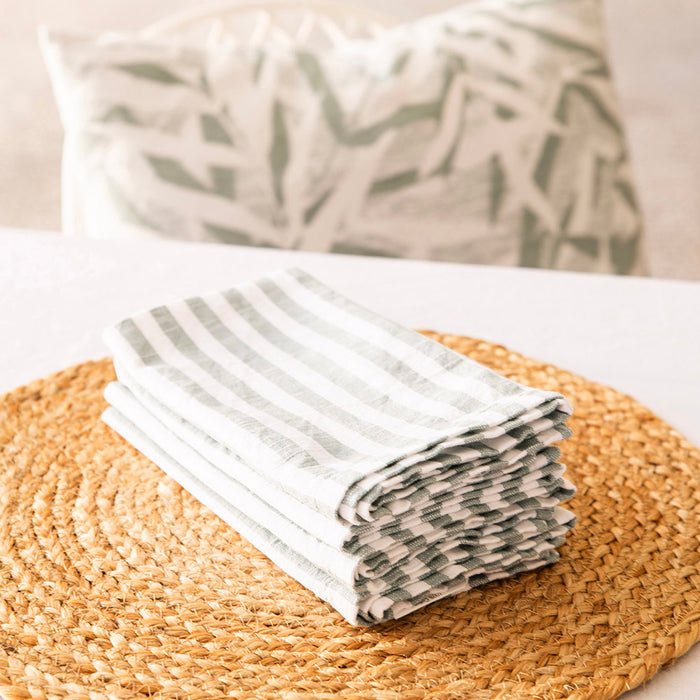 Slub Stripe Napkin Sage