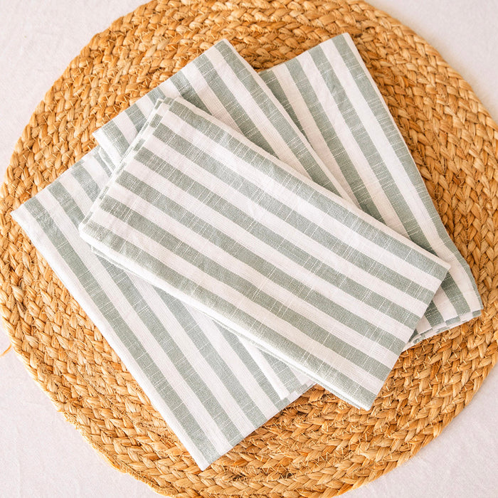 Slub Stripe Napkin Sage