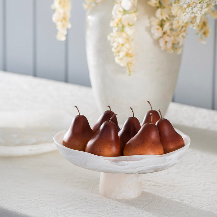 White Resin Footed Bowl 28x12.5cm