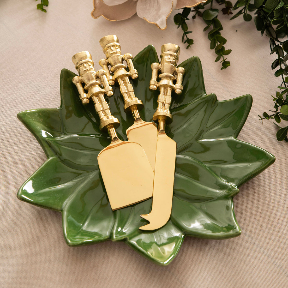 Brass 3 Piece Cheese Knife Set