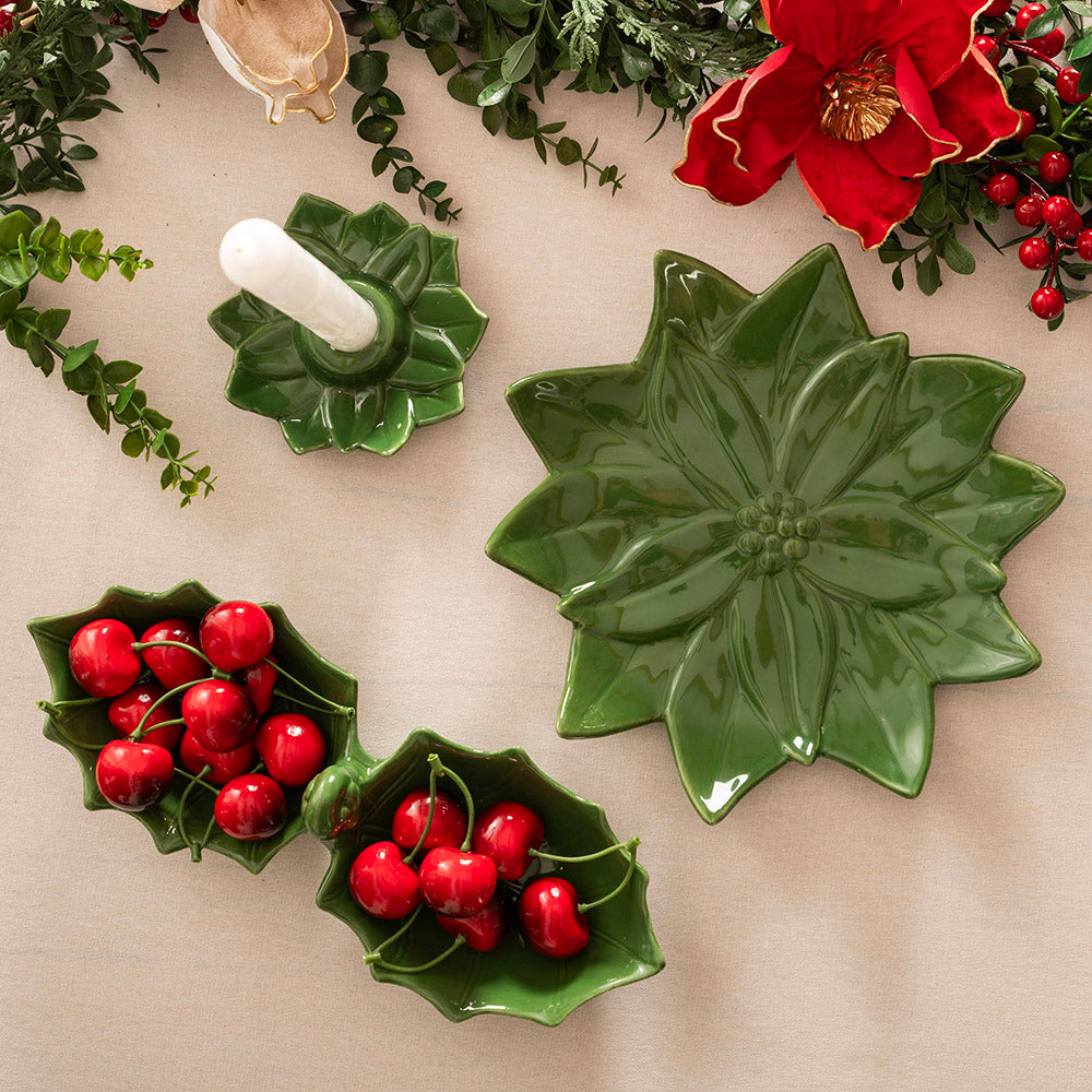 Forest Leaves 29x11cm Ceramic Double Serving Dish