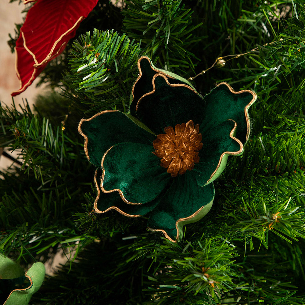 Green Magnolia 15cm Artificial Flower Pick