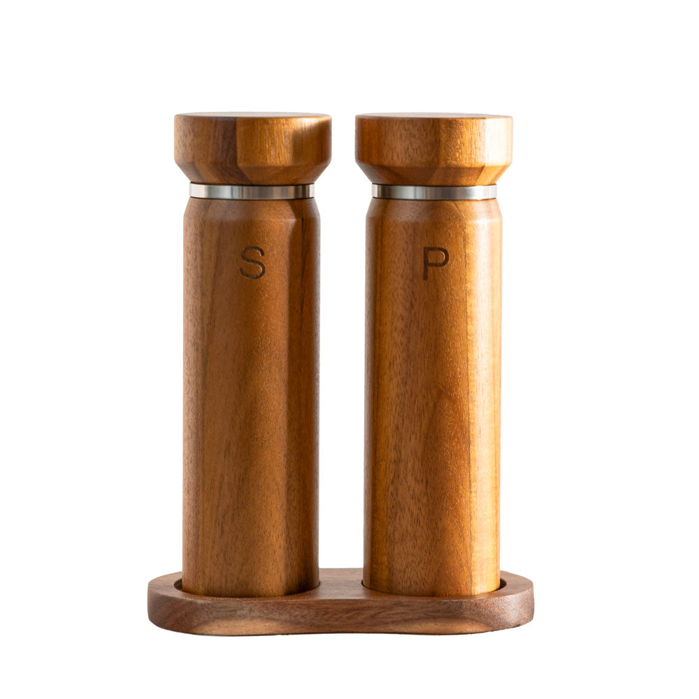 Romy Acacia Wood Set 2 20x16cm Salt & Pepper Mill