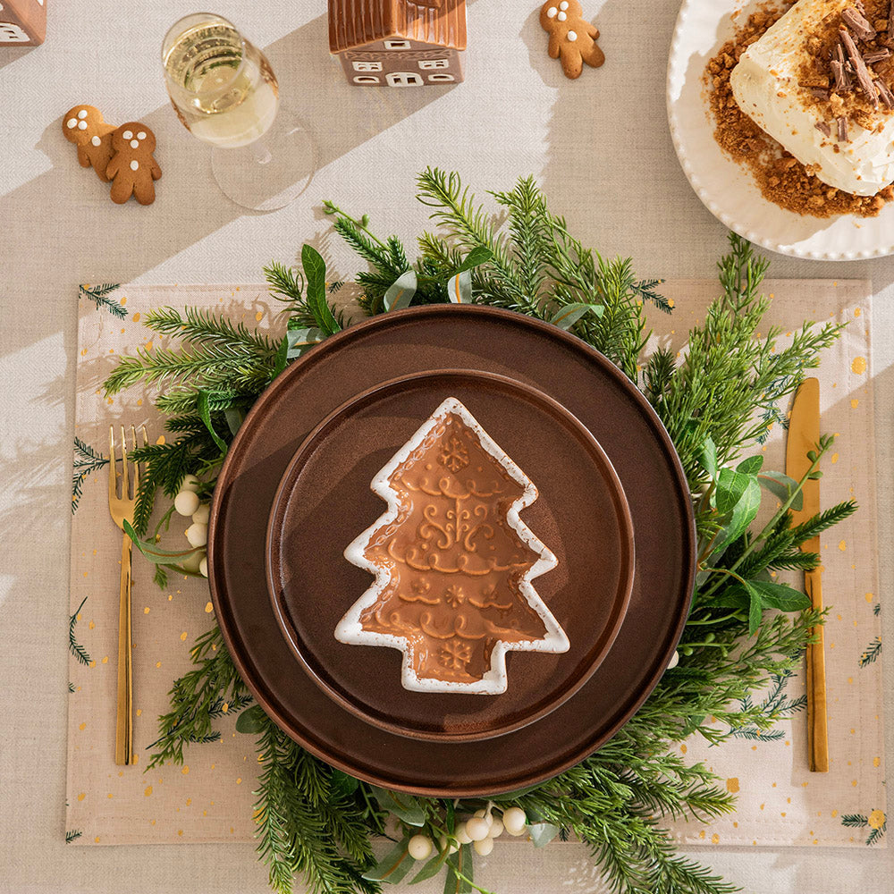 Gingerbread Christmas Tree 16x13cm Ceramic Plate