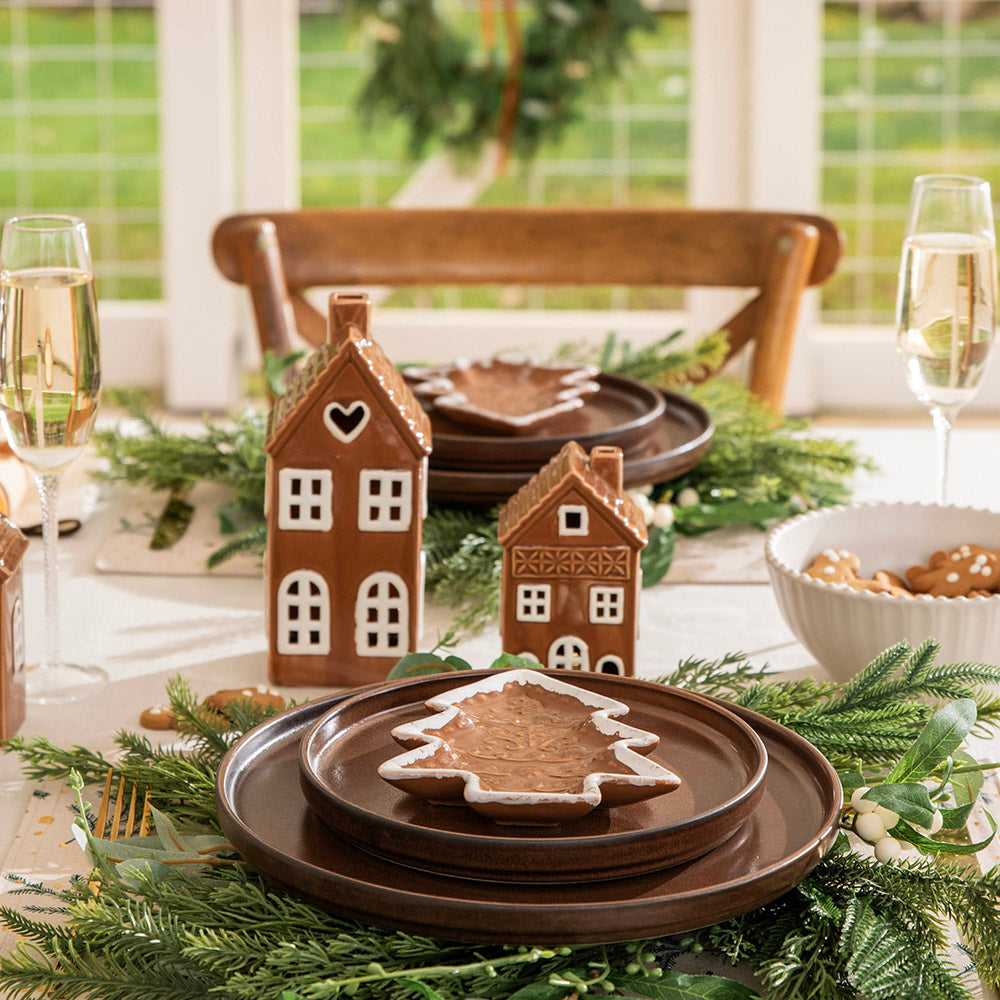 Gingerbread Christmas Tree 16x13cm Ceramic Plate