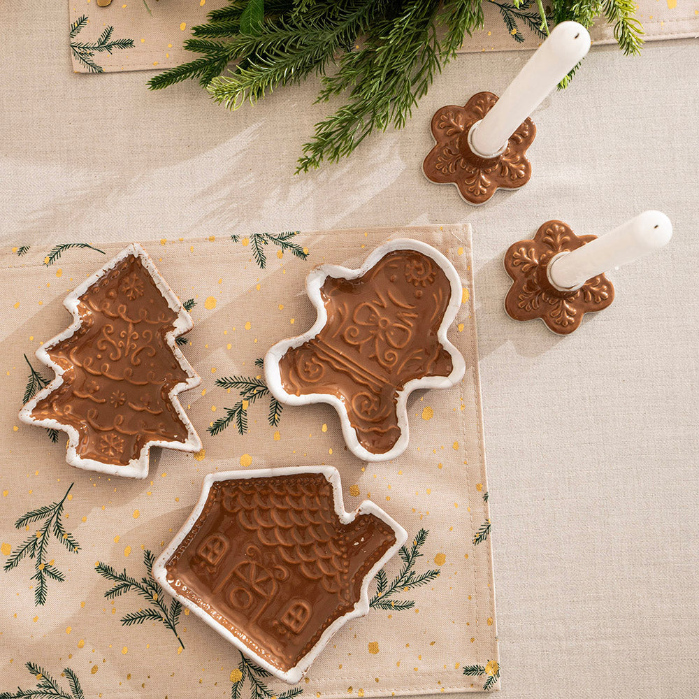 Gingerbread Christmas Tree 16x13cm Ceramic Plate