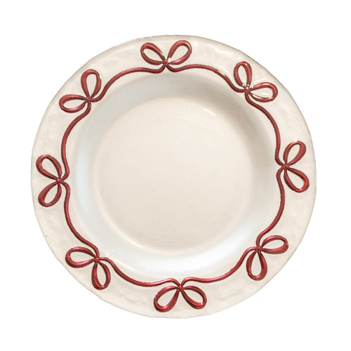 Pearl & Burgundy Florette 21x2cm Plate