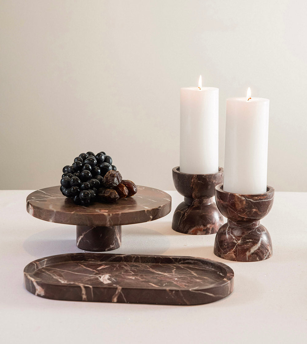 Red Oval 30x15x2cm Levanto Marble Tray