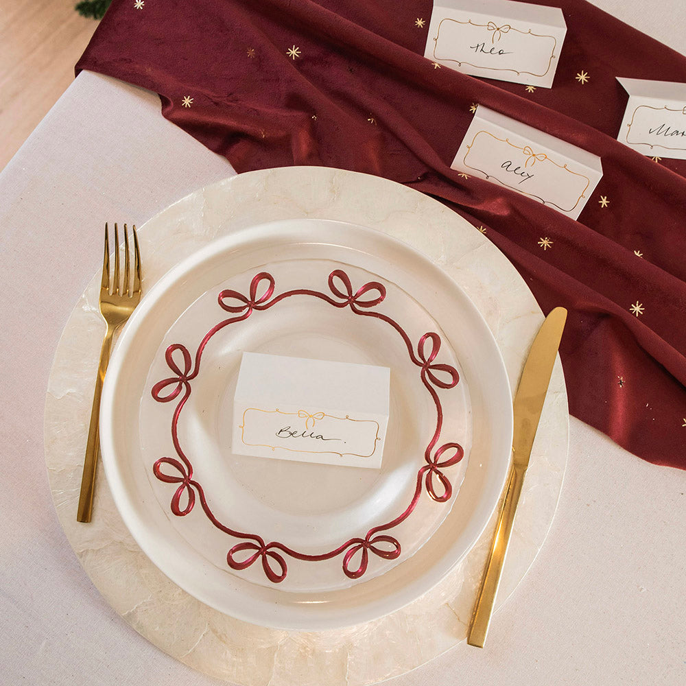 Pearl & Burgundy Florette 21x2cm Plate