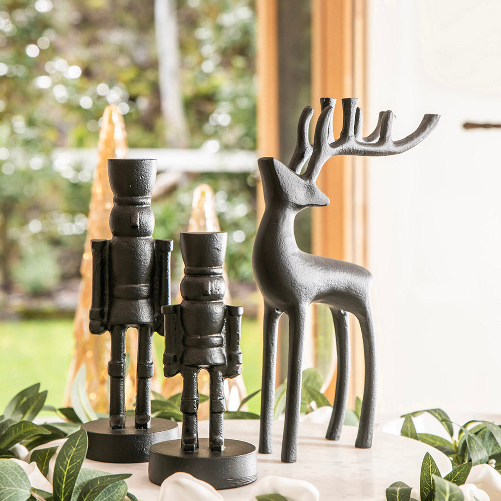 Matt Black 17cm Nut Cracker Ornament