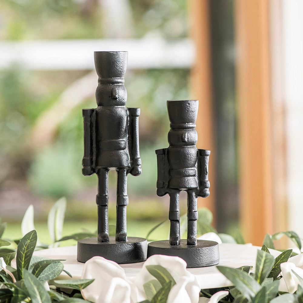 Matt Black 17cm Nut Cracker Ornament