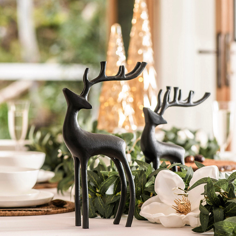 Matte Black 27cm Reindeer Ornament