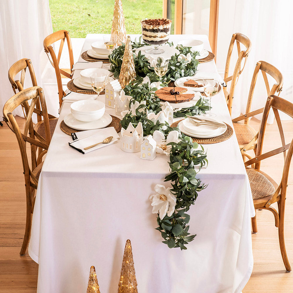 Eucalyptus with White Flowers Garland