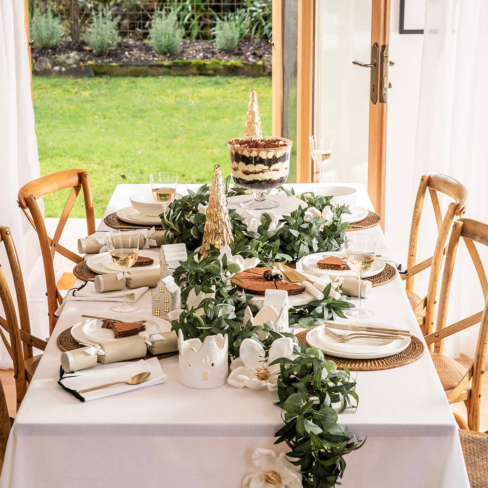 Eucalyptus with White Flowers Garland