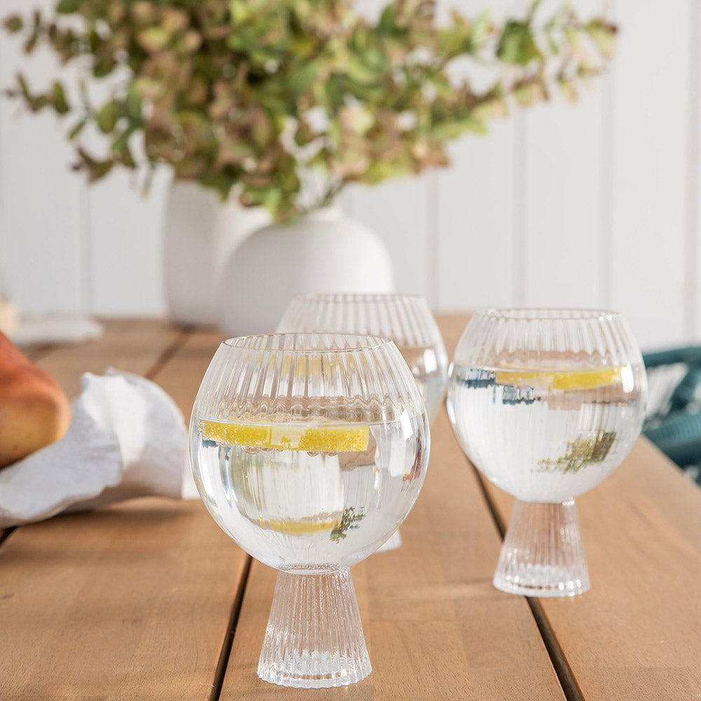 Ribbed Heavy Base Shell Glass