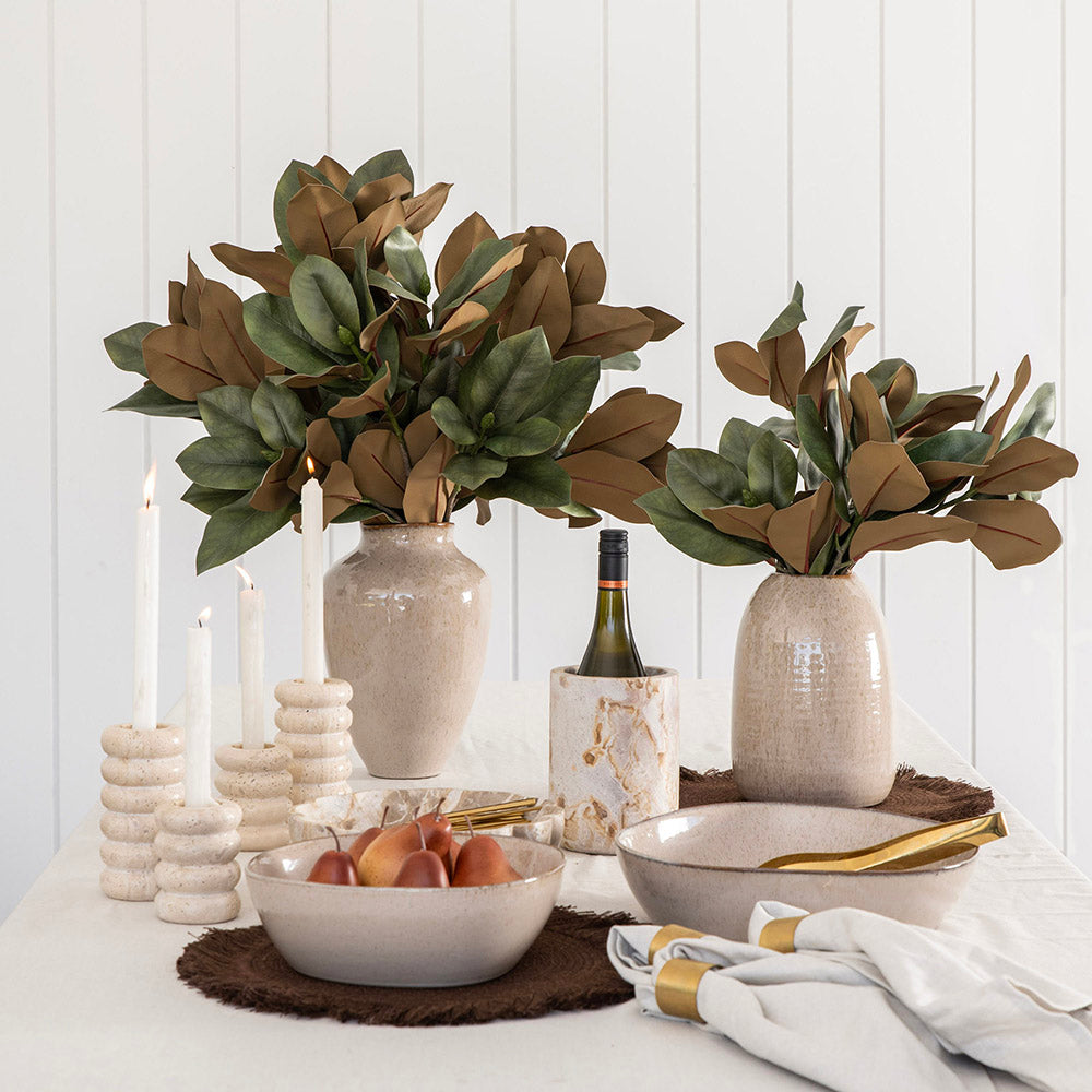 Reactive Tan Urn Vase Small