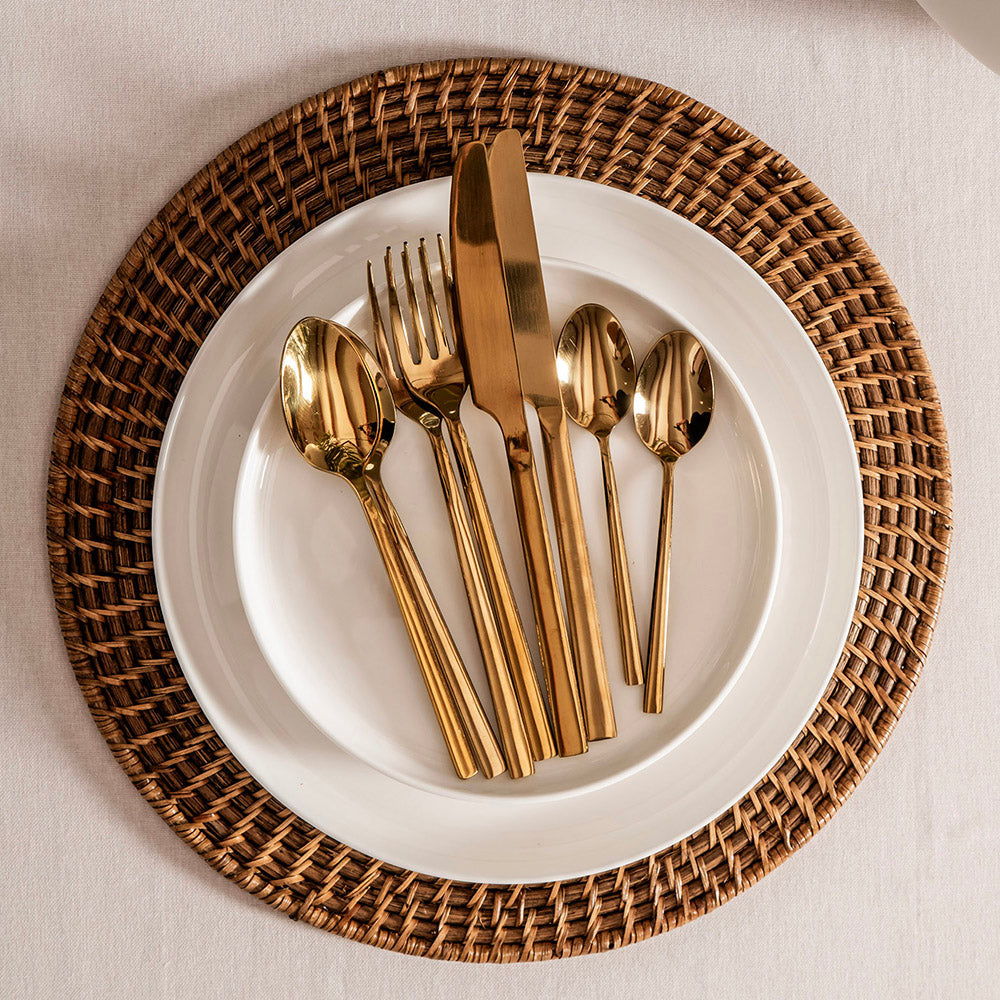 Gold 16 Pc Stainless Steel Cutlery Set