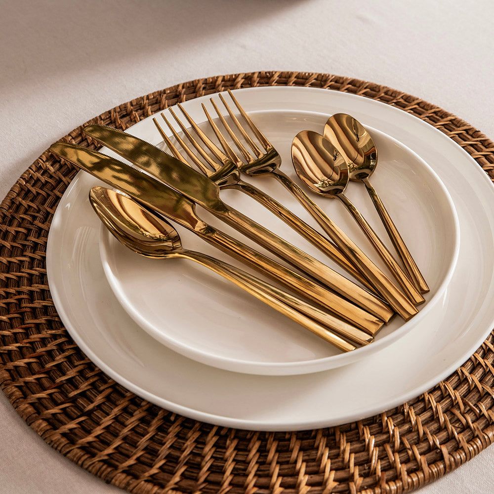 Gold 16 Pc Stainless Steel Cutlery Set