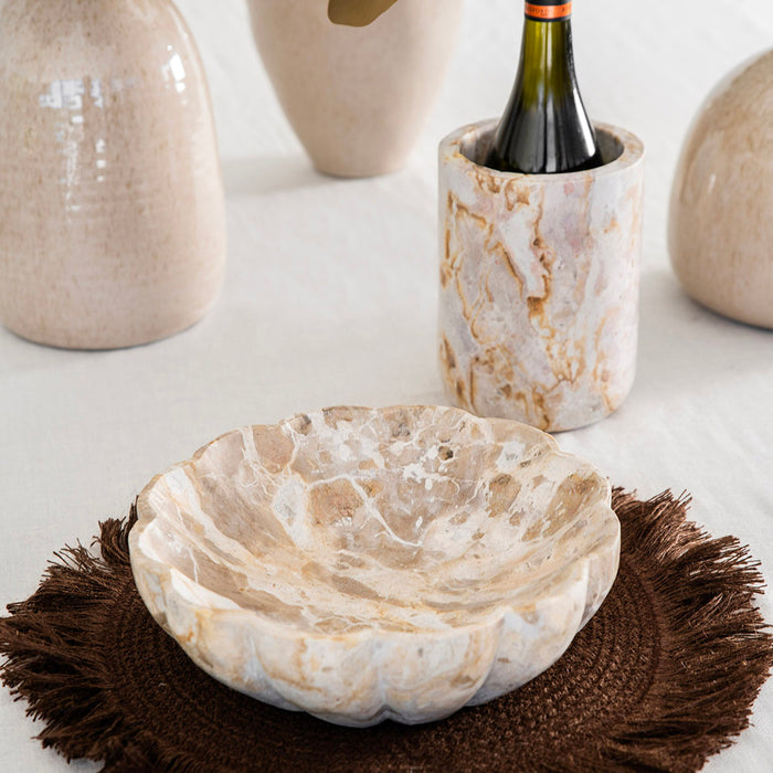 BOWL Fluted Chocolate Marble 25.5x7.5cm