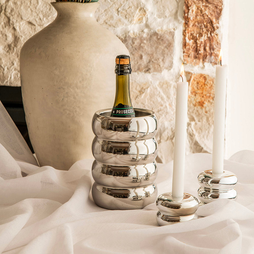 Silver Bubble-Shaped Double Wall Wine Cooler