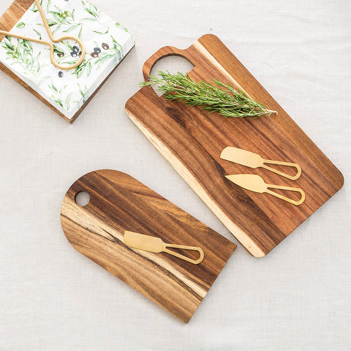 CHEESE SET Acacia Board with 2 Knives