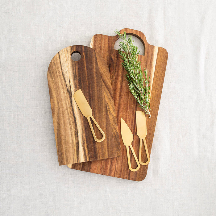 CHEESE SET Acacia Board with 2 Knives