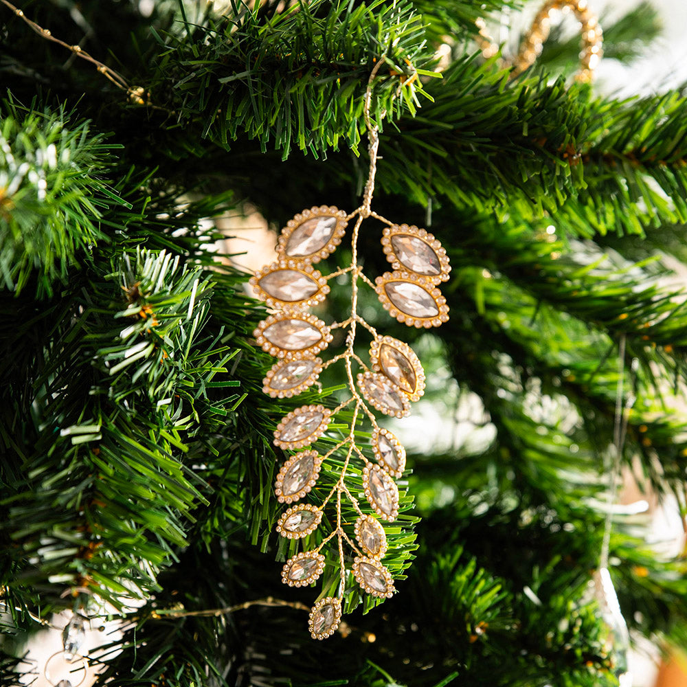 EOS Gold with Crystal Leaf Hanging Ornament