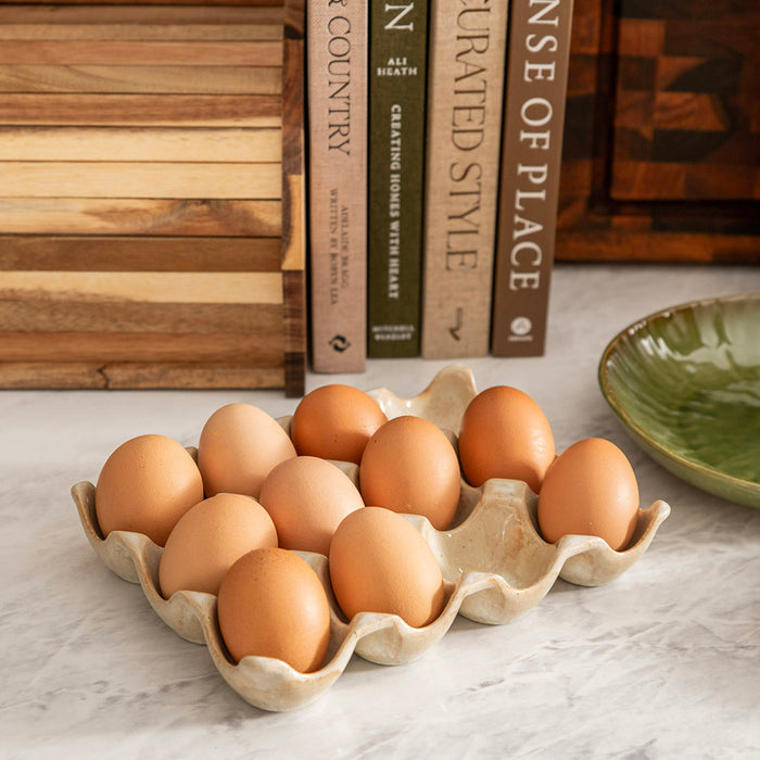 Provence Sand Stoneware 12 Egg Tray